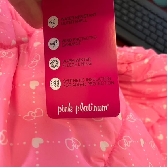 Pink Platinum Pink Puffer Jacket with Hood and Insulation - Picture 6 of 6